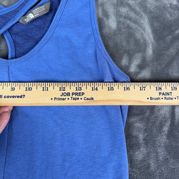 The North Face Breezeback Cuout Tank Top Size Medium Heathered Blue Soft Running - Picture 3 of 7